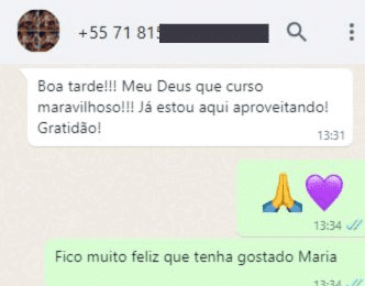 Feedback positivo de tratamento holístico