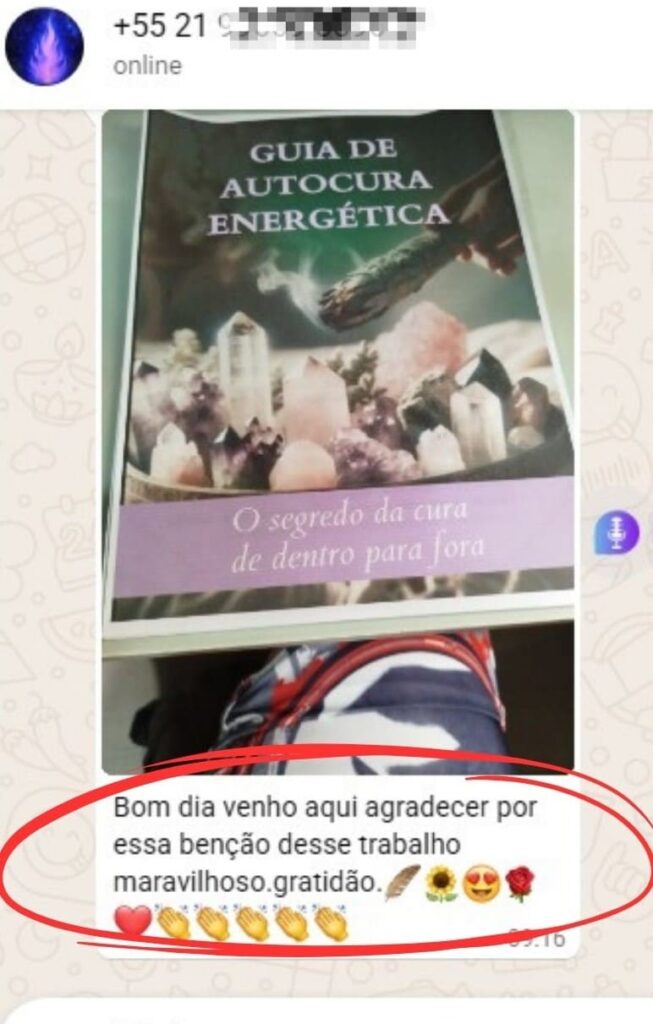 Feedback de resultado positivo com o guia